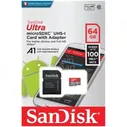 MicroSD 64GB SanDisk Class 10 Ultra (100 Mb/s) + SD адаптер